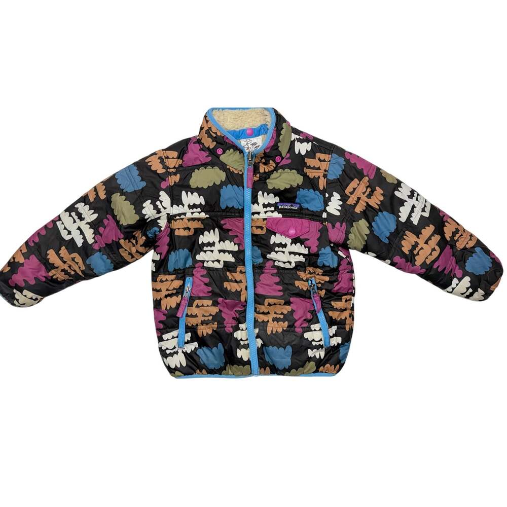 Patagonia Kids Multicolor Print Sherpa Lined Puffer Jacket Full Zip